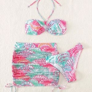 Shein Mermaid 3 piece swimsuit set with skirt. NEW size Med (6)